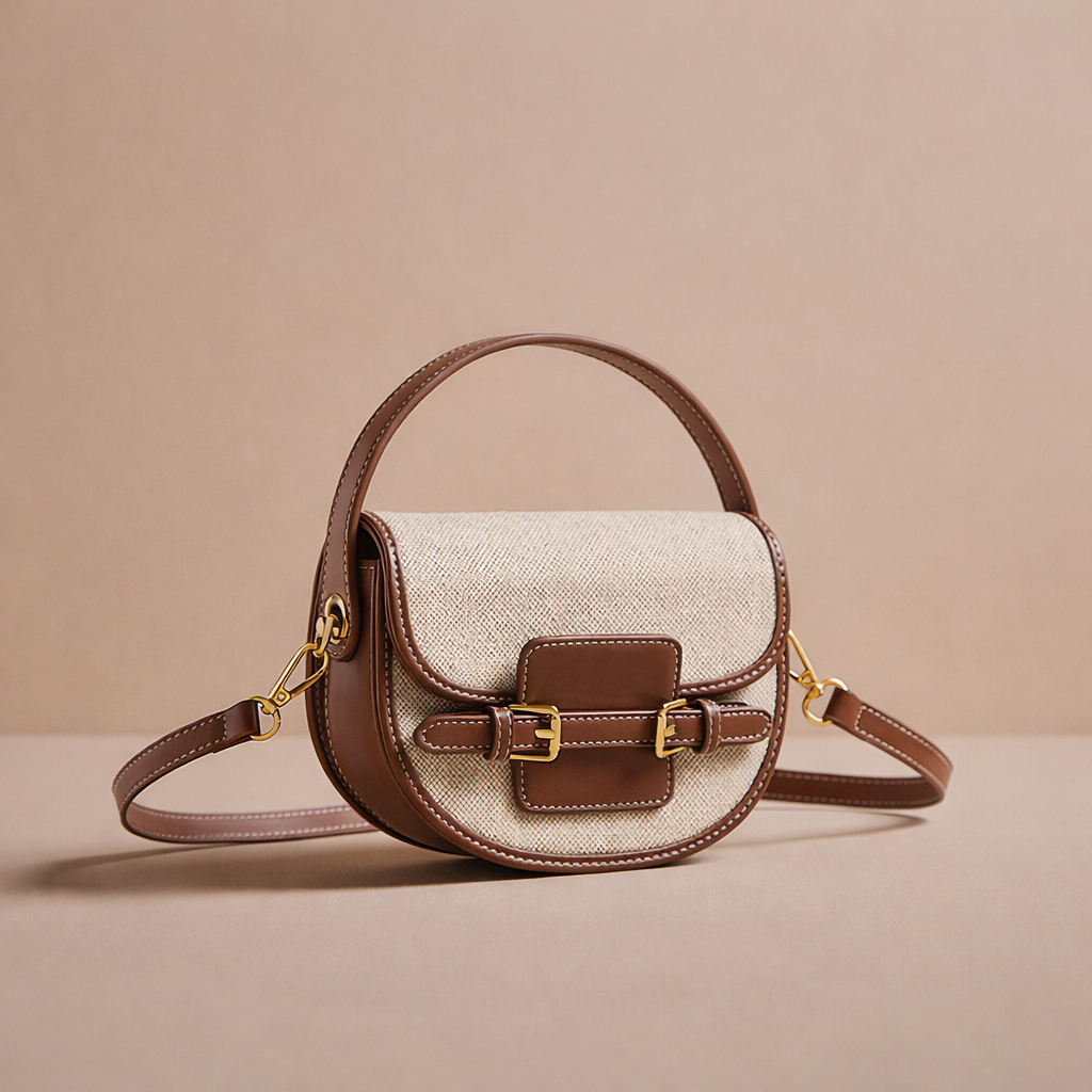 Túi Xách Nữ Đeo Chéo Magari Avelin Bag Canvas Phối Da Vintage, Túi Nữ Nhỏ Gọn Thanh Lịch Đi Làm Đi C