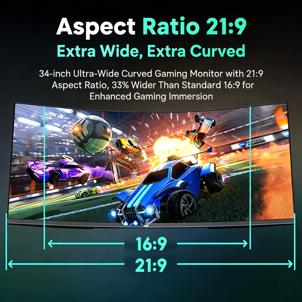 Màn Hình Cong Gaming 34 Inch 200Hz 1ms HDR 2K 3440x1440 Tỷ Lệ 21:9 Chân Nâng Hạ Viền Mỏng (Tặng Kèm Cáp HDMI) | BigBuy360 - bigbuy360.vn