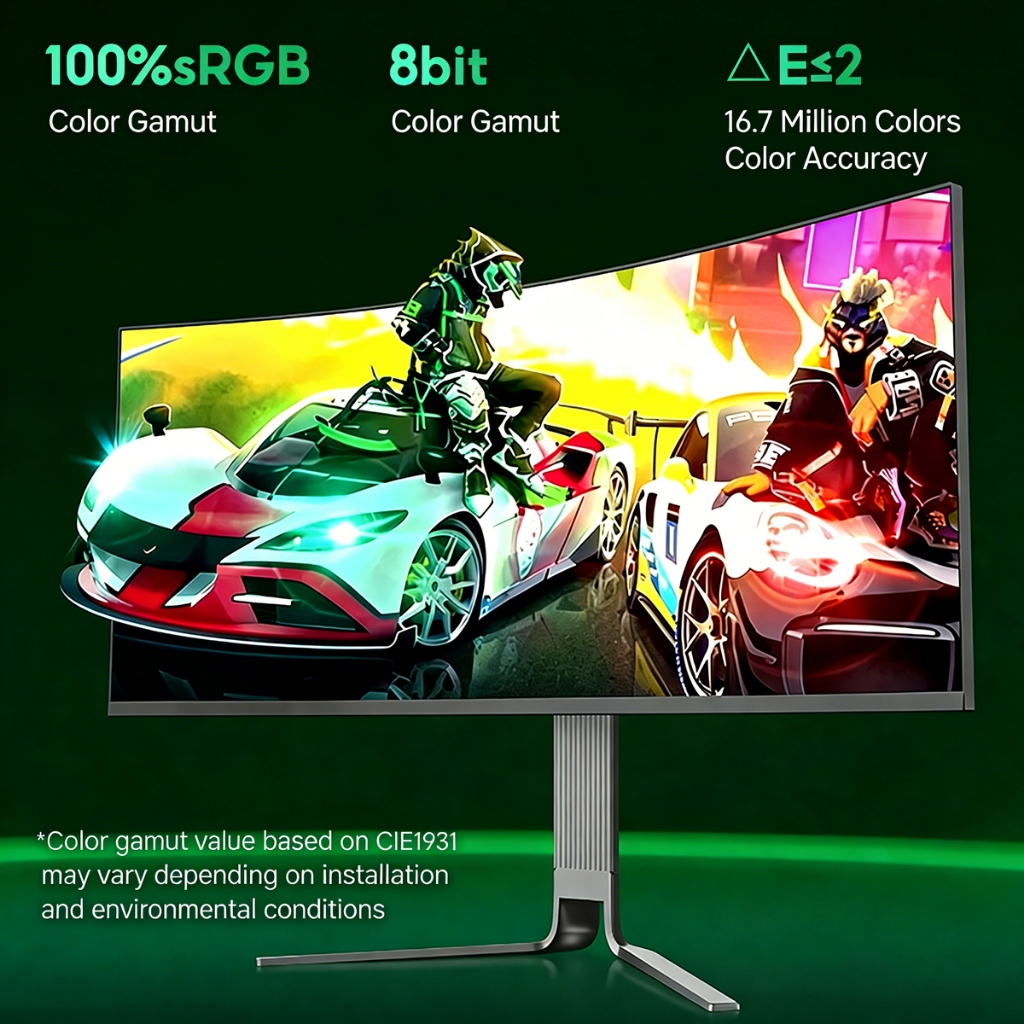 Màn Hình Cong Gaming 34 Inch 200Hz 1ms HDR 2K 3440x1440 Tỷ Lệ 21:9 Chân Nâng Hạ Viền Mỏng (Tặng Kèm Cáp HDMI) | BigBuy360 - bigbuy360.vn