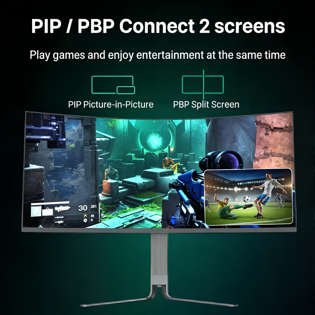 Màn Hình Cong Gaming 34 Inch 200Hz 1ms HDR 2K 3440x1440 Tỷ Lệ 21:9 Chân Nâng Hạ Viền Mỏng (Tặng Kèm Cáp HDMI) | BigBuy360 - bigbuy360.vn