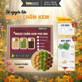 [Tặng Hộp+Hũ]Set làm bánh Mochi chấm kem Phomai dẻo béo - Thành phẩm 3 hộp bánh kèm sốt kem ngậy