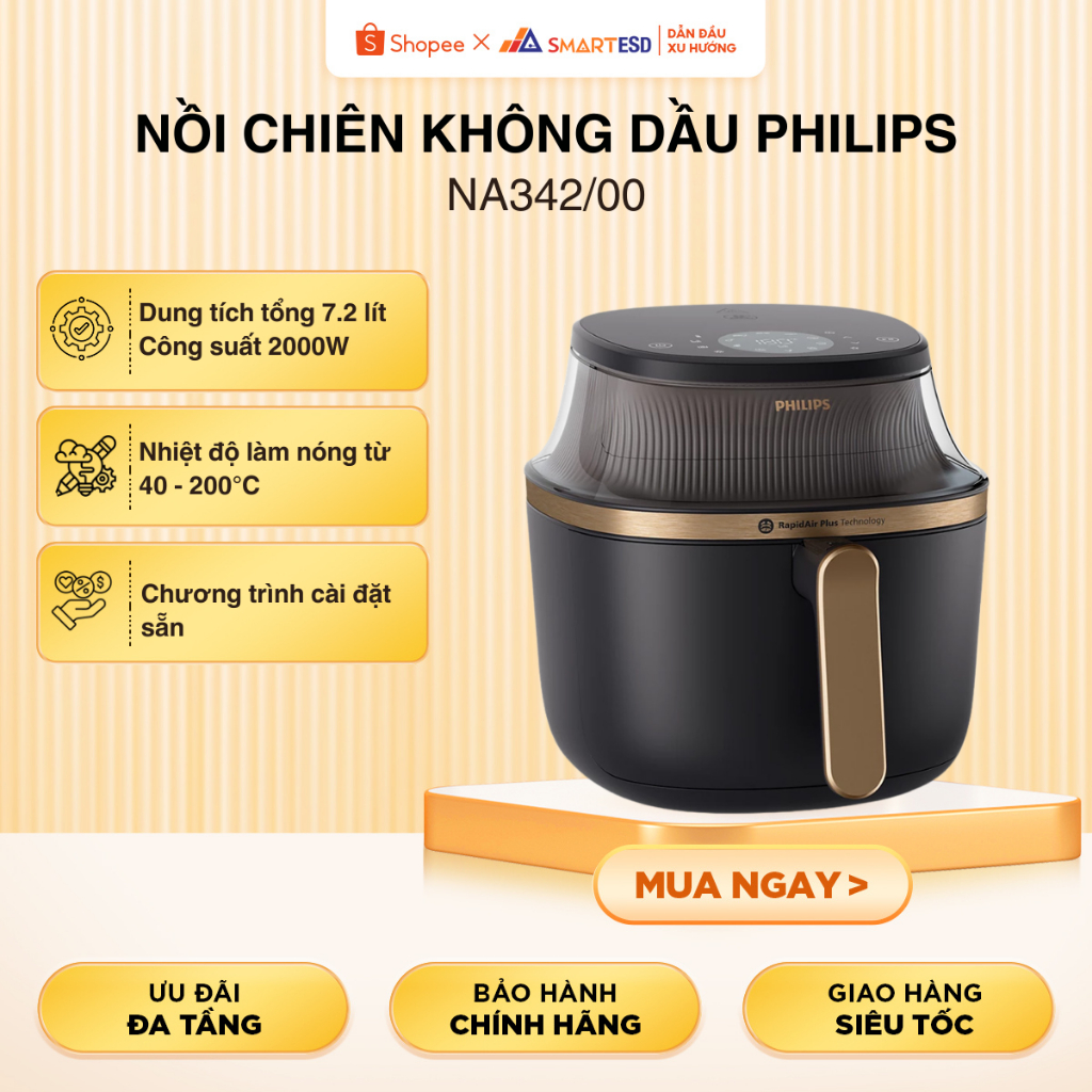 Nồi chiên không dầu Philips NA342/00 7.2 lít | Bảo hành 24 tháng
