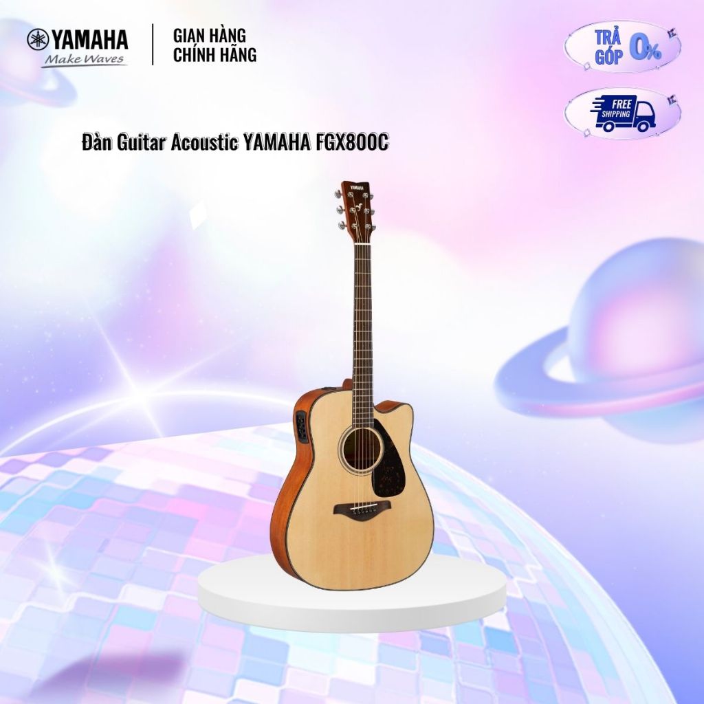 Đàn Guitar Acoustic YAMAHA FGX800C - Mặt đàn gỗ vân sam nguyên tấm, bảo hành chính hãng 12 tháng