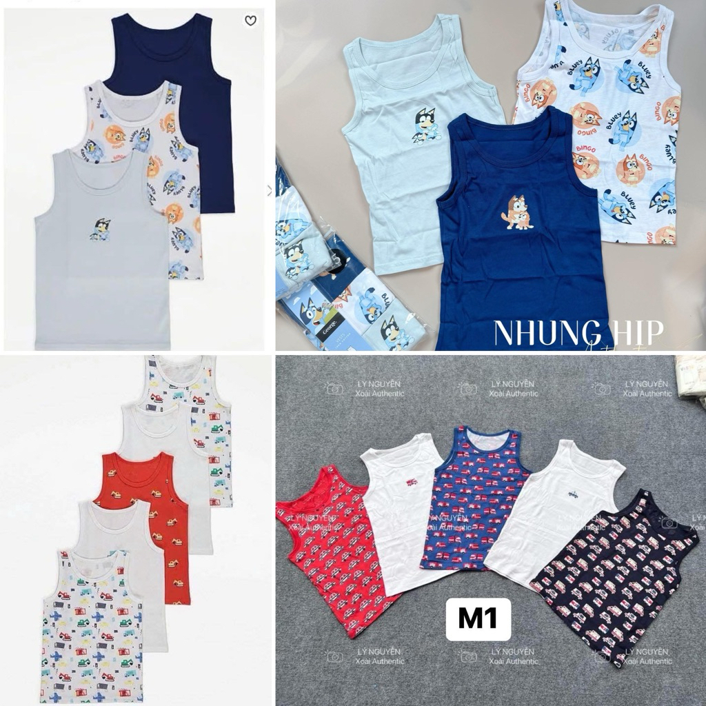 [AUTH] Set 5 áo ba lỗ Geo bé trai