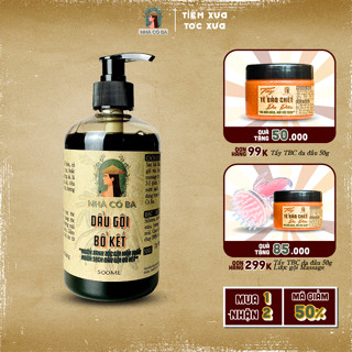 Dầu Gội Bồ Kết thảo dược sạch da đầu giảm gàu rụng tóc kích mọc tóc Nhà Cô Ba 500ml