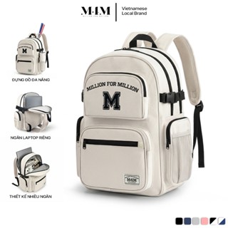 Balo đi học nhiều ngăn M4M BOLD Backpack BM004 Cặp nữ nam chống nước đựng laptop 15.6 inch