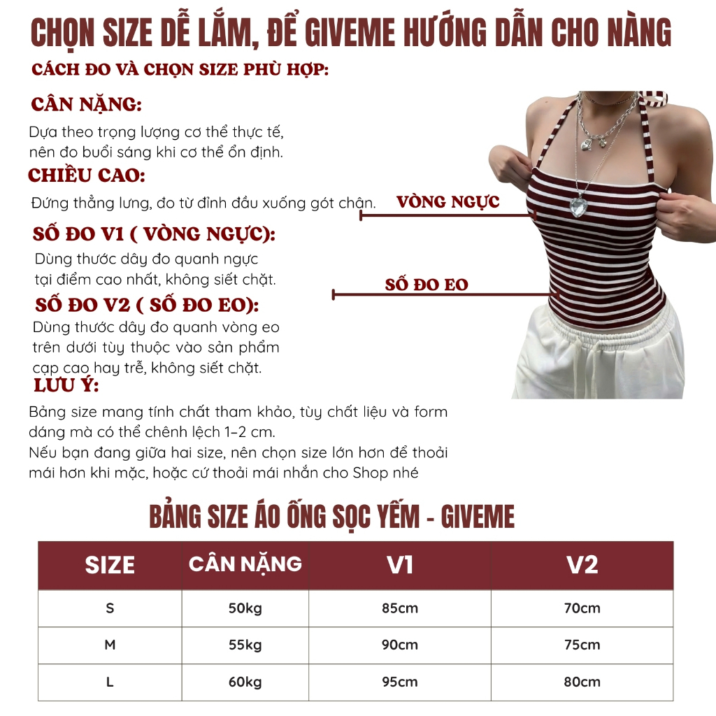 Áo Ống Sọc Kẻ Ngang Kèm Dây Yếm, Áo Quây Ôm Body, Cotton Mịn, Co Giãn, Mềm Mại - Giveme.clothing_saigon | BigBuy360 - bigbuy360.vn