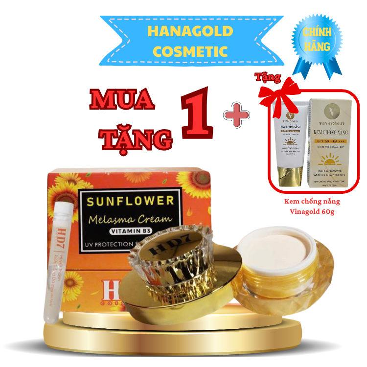Kem hỗ trợ mờ nám dưỡng trắng da phục hồi da HD7 SUNFLOWER MELASMA VITAMIN B3 ( 35g) + Tặng kem chốn
