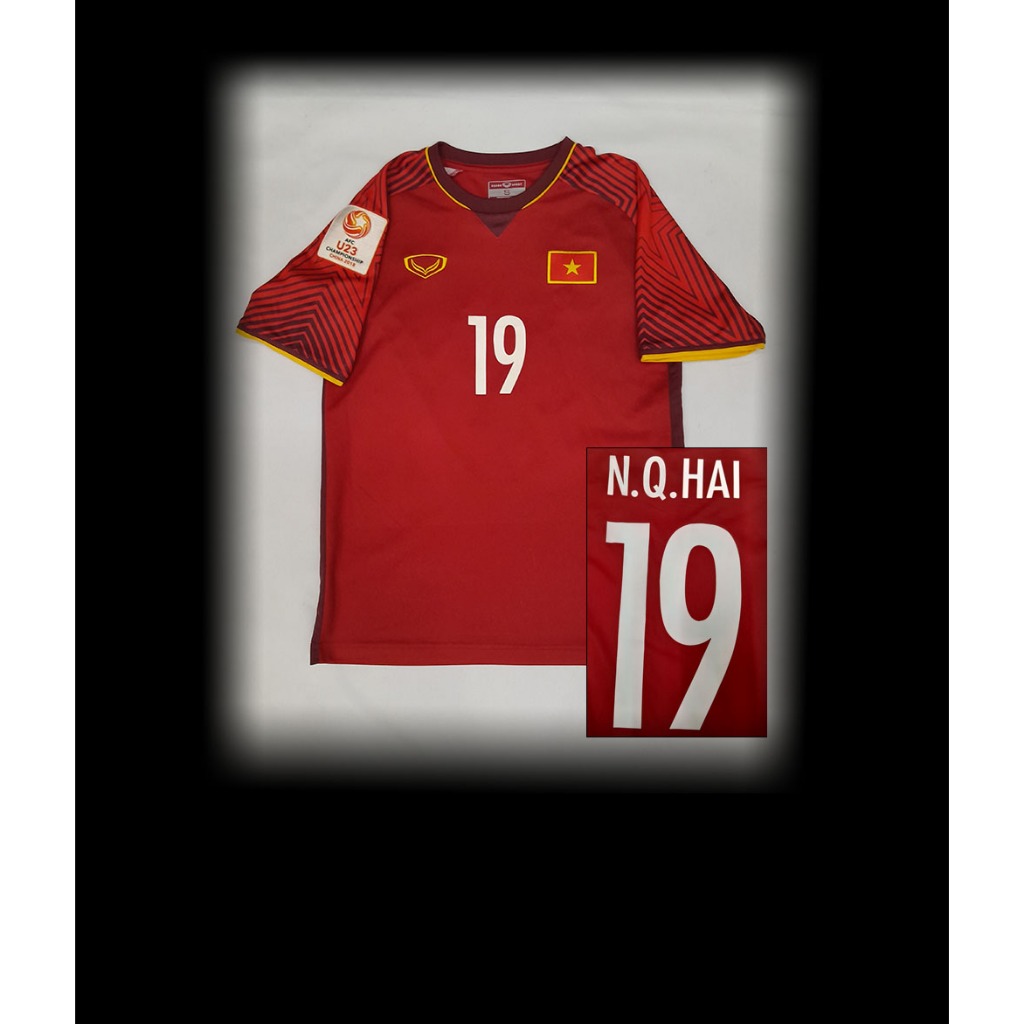 Áo đấu bóng đá Quang hải 19 Việt Nam 2018 home đỏ Grand Sport shirt jersey Vietnam S chính hãng thườ