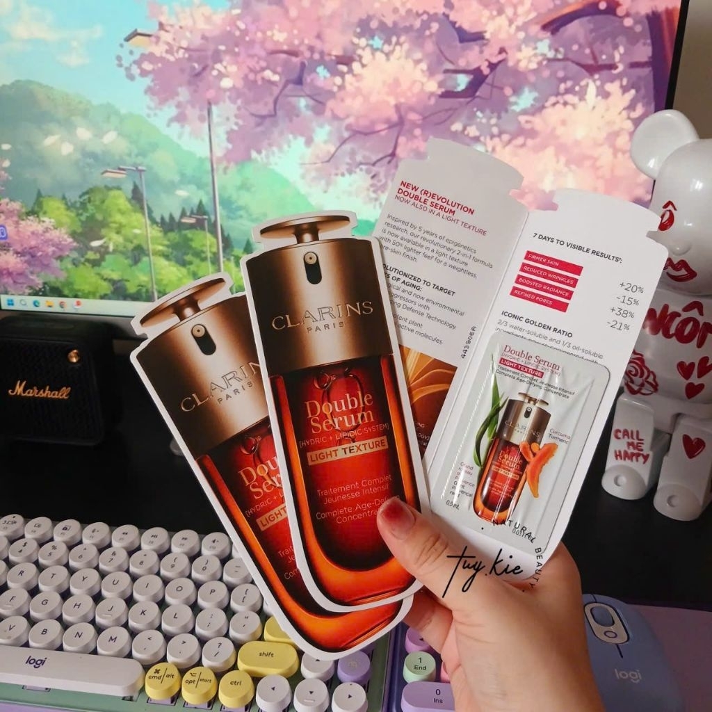 [ Sample 0.9ml ] Tinh chất dưỡng da Clarins Double Serum Light Texture