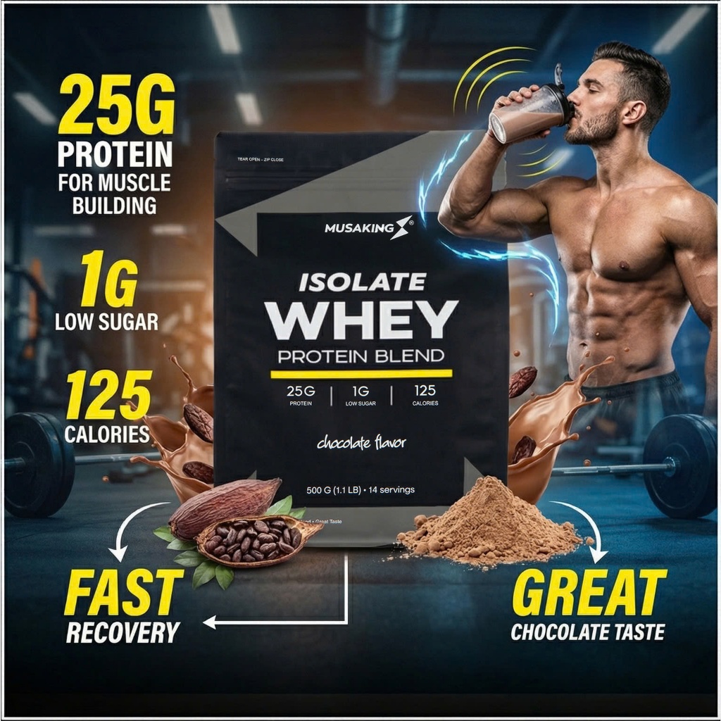 [COMBO 2 TÚI] SỮA TĂNG CƠ WHEY ISOLATE PROTEIN MUSAKING TÚI 500G
