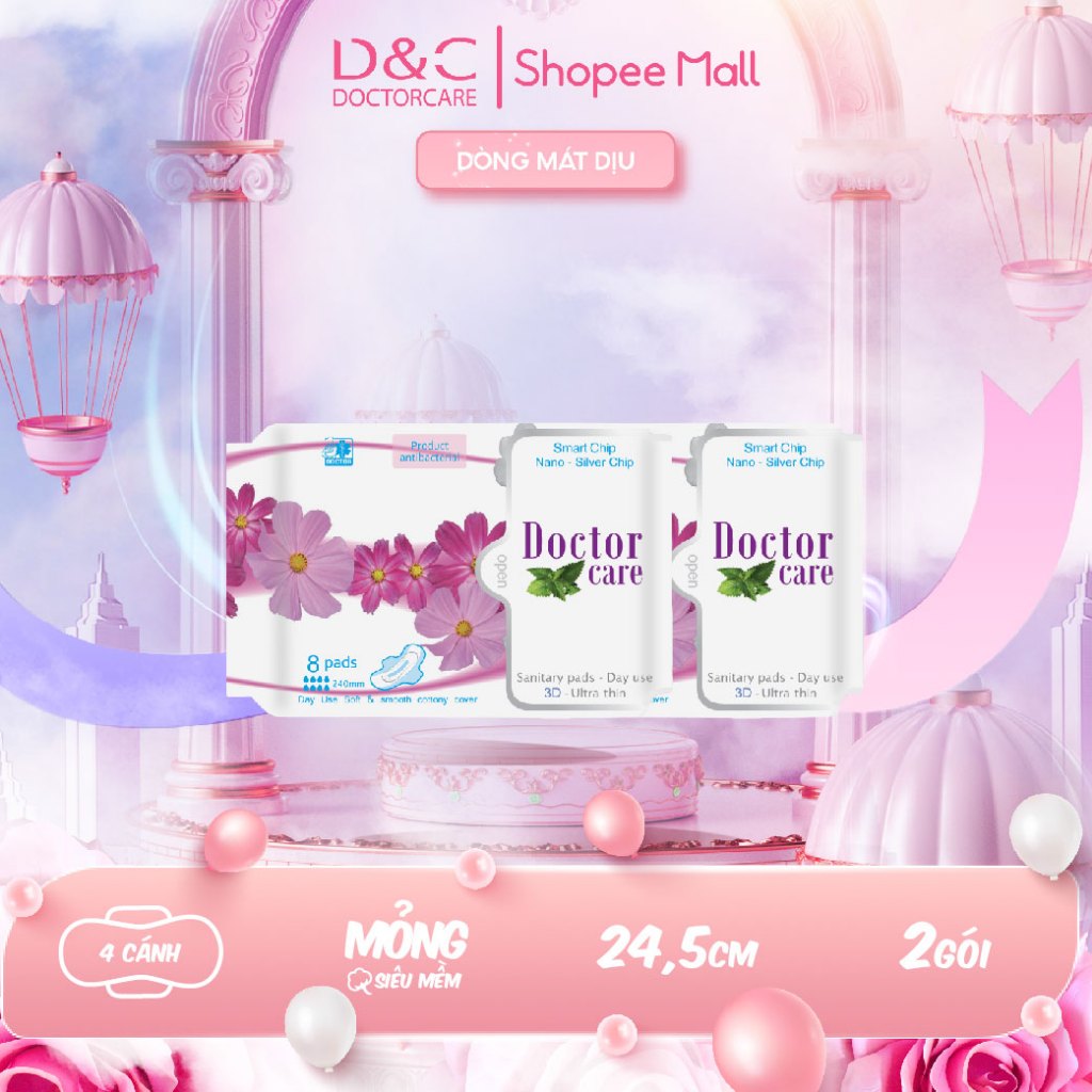 Combo 2 băng vệ sinh thảo dược D&C Doctor Care ban ngày siêu thấm hút