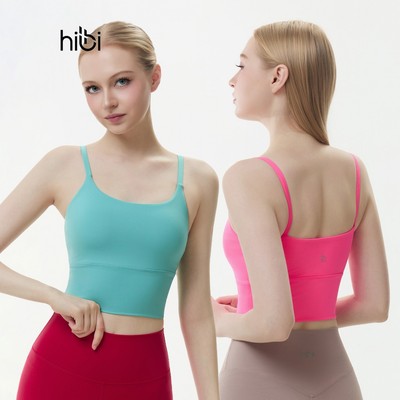 Áo croptop tập Yoga Gym Hibi Sports CR850 kiểu 2 dây cổ vuông, kèm mút ngực