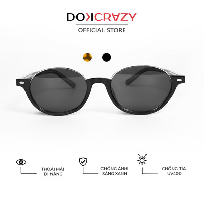 Kính mát thời trang DOKCRAZY PACE Streetwear Nhựa Cao Cấp, Unisex, Chống UV400, Dáng Basic, Kính Tròn Nửa Viền, Cá Tính