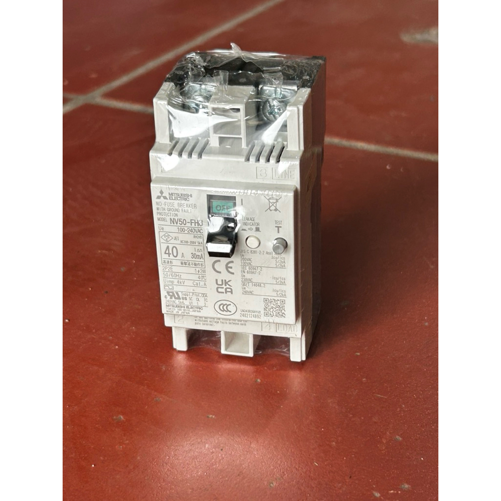 Aptomat Chống Giật 2 Pha MITSUBISHI Nhật 40A (Mới 100%)