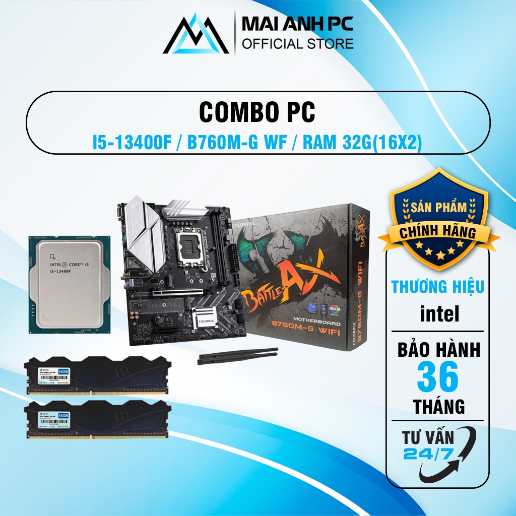 Combo PC I5-13400F / B760m-g wifi / RAM 32g(16x2) BG30022851