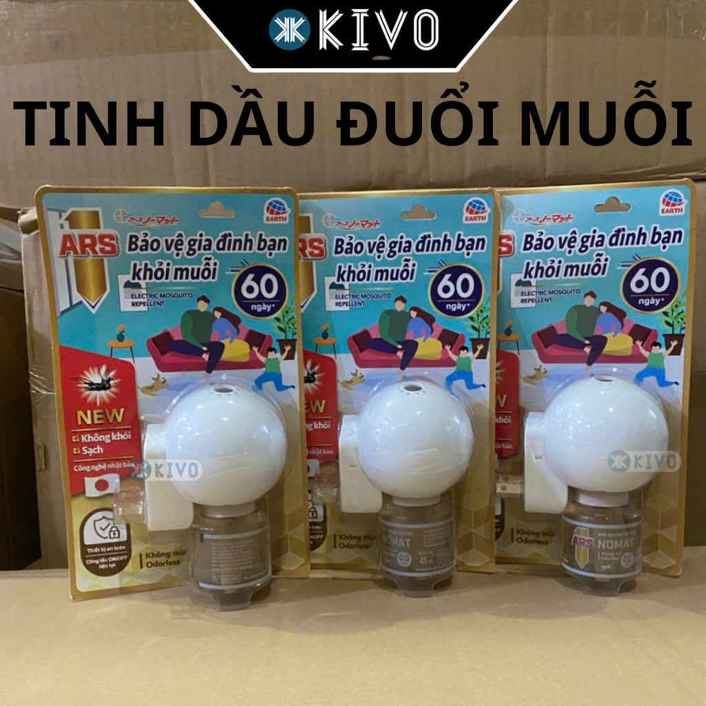 Máy Xông Đuổi Muỗi ARS Nomat P60 -Máy Xông Tinh Dầu Đuỗi Muỗi Phòng Ngủ, Phòng Khách, Nhà Bếp - Kivo