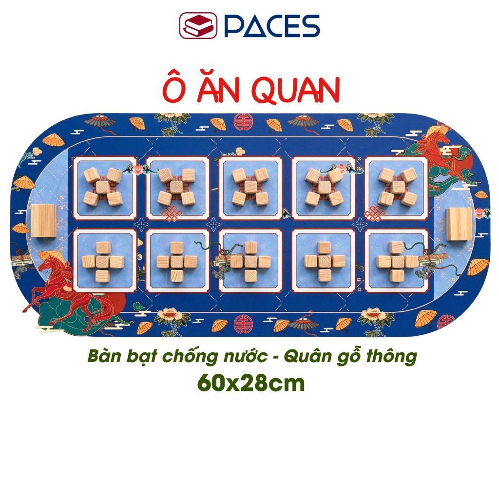 Bộ Ô Ăn Quan Trò Chơi Dân Gian Chất Liệu Bạt Chống Nước, Quân Gỗ Thông - SGAME