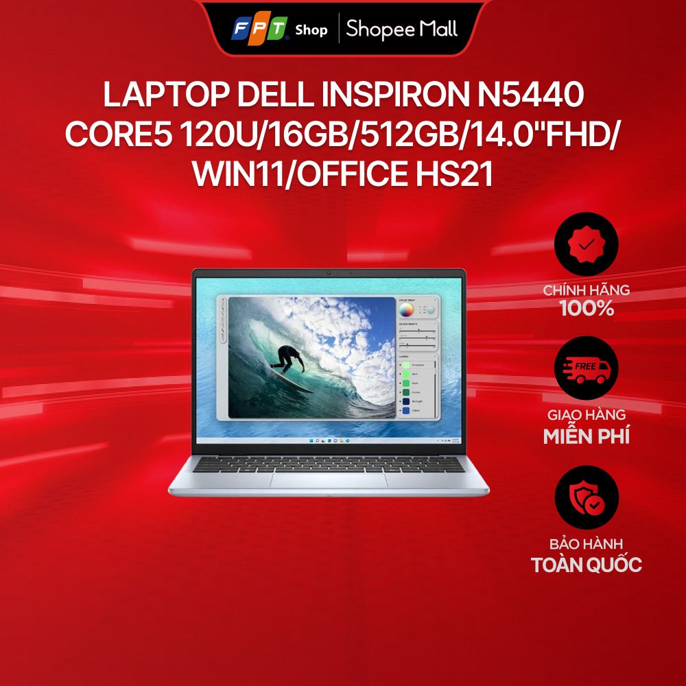 Laptop Dell Inspiron N5440 Core5 120U/16GB/512GB/14.0"FHD/Win11/Office HS21