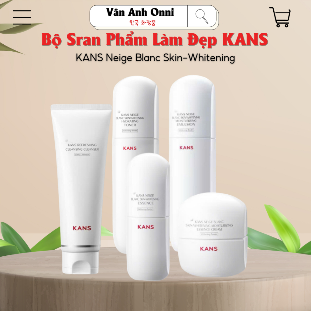 Set Kans Dưỡng Ẩm Làm Trắng Da KANS Neige Blanc Skin-Whitening Đều Màu Mờ Thâm