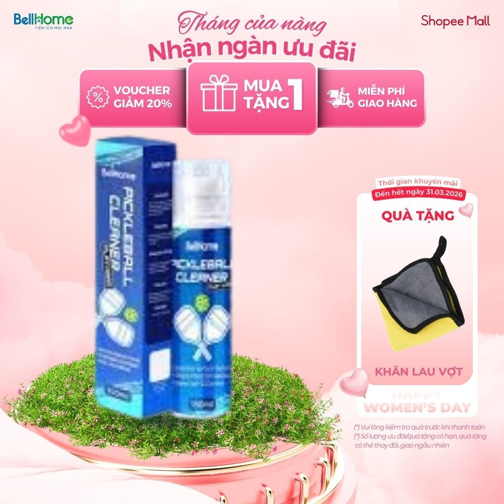 Xịt vệ sinh vợt Pickleball BellHome 150ml, Làm sạch vợt pickleball, bảo vệ mặt vợt, duy trì độ bền
