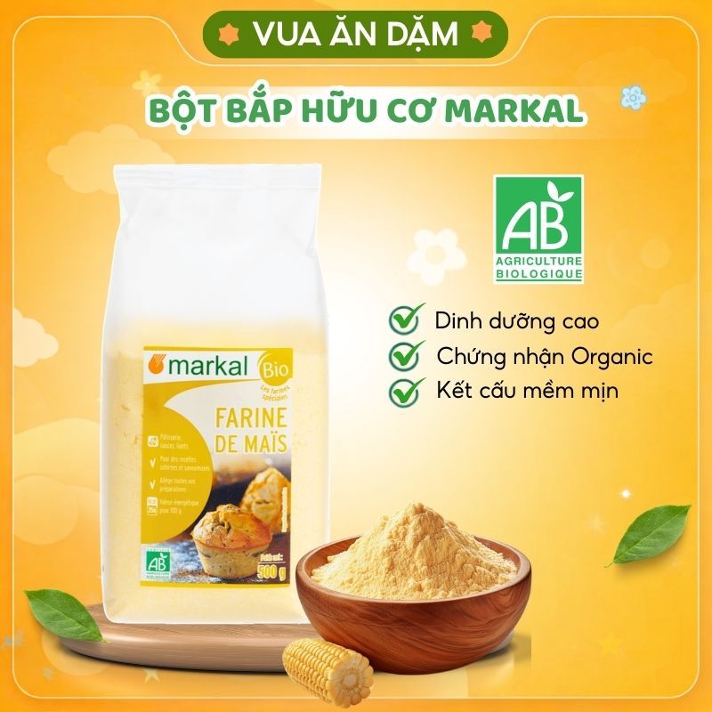 Bột Bắp Hữu Cơ Markal làm bánh / nấu ăn cho bé ăn dặm và cả nhà