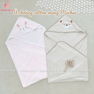 Ủ Choàng Chất Cotton Tencel Mochee, Mỏng, Thoáng Mát Cho Bé