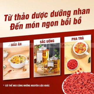 Kỳ tử Ninh Hạ 1kg, trà kỳ tử hữu cơ, hạt to, tròn, màu đỏ đẹp, pha trà, hầm canh, tốt cho sức khỏe