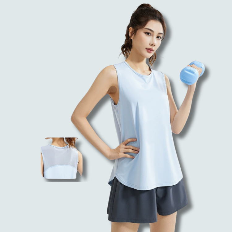 Áo tập Gym nữ LUHAZO dáng vạt bầu tập yoga thể thao thoải mái MB003