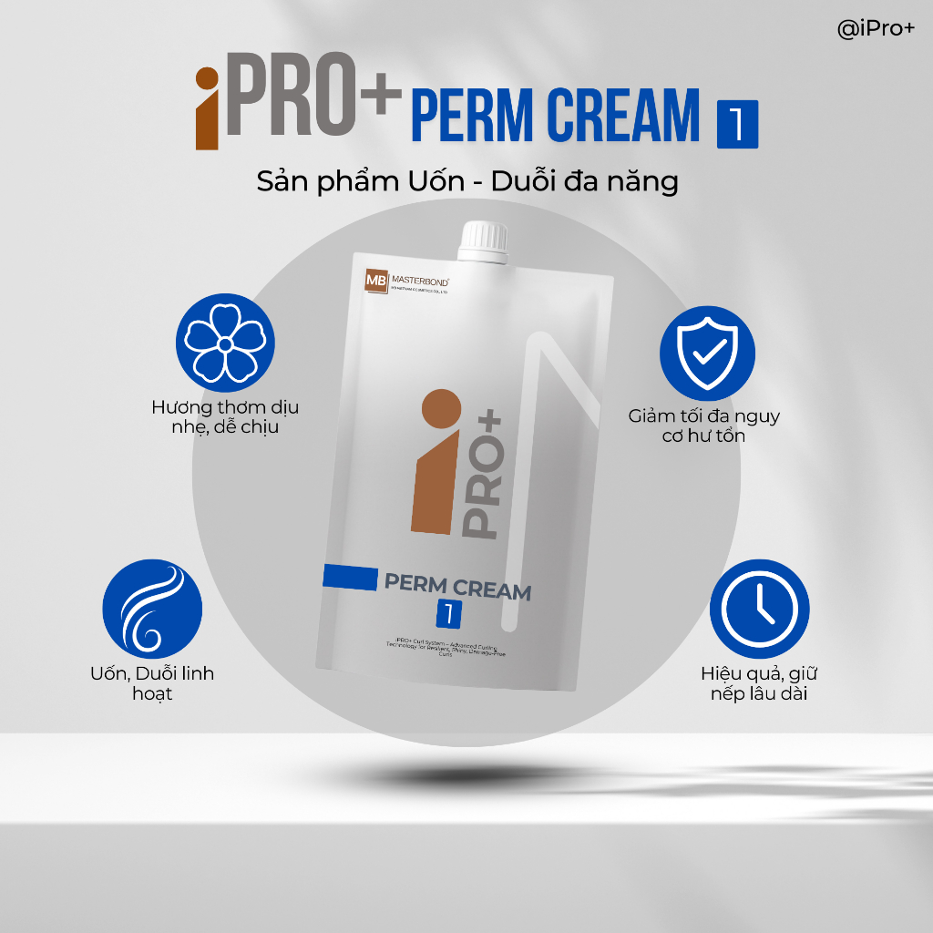Masterbond iPro+ Perm Cream - Thuốc Uốn/Duỗi Đa Năng 500ML - Công Nghệ CysPro System