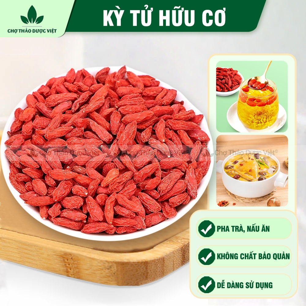 Kỳ tử Ninh Hạ 1kg, trà kỳ tử hữu cơ, hạt to, tròn, màu đỏ đẹp, pha trà, hầm canh, tốt cho sức khỏe