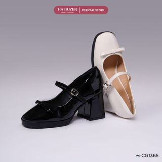 Giày cao gót nữ, giày mary jane HÀ HUYỀN phong cách lolita da bóng gót vuông 7cm - CG1365