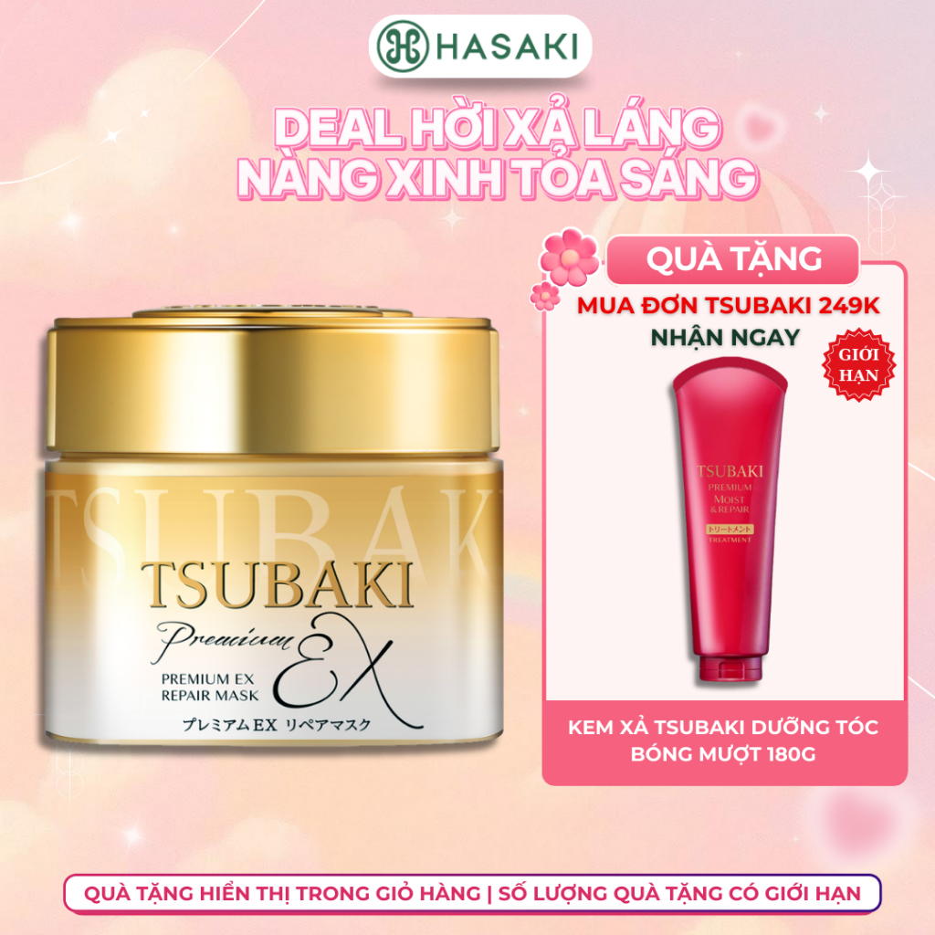 [DAILY] Mặt Nạ Tóc Tsubaki Cao Cấp Phục Hồi Hư Tổn 180g (Mới) Hasaki Premium EX Repair Mask Hasaki C