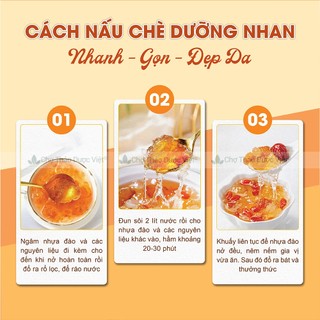 Nhựa đào Vân Nam 100g, mủ đào, nguyên liệu nấu chè dưỡng nhan, đẹp da, thanh nhiệt, giải khát