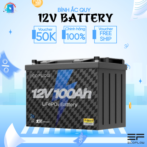 Pin EcoFlow Lithium 12V 100Ah - Dung lượng 1280Wh