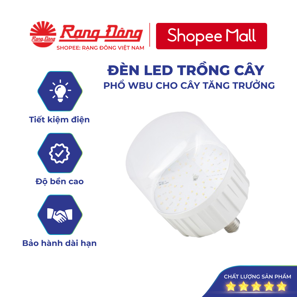 Đèn LED Trồng Cây 50W WBU Rạng Đông Kích Thích Ra Rễ Chồi Gốc Hoa Lan, Dưa Lưới, Cà Chua, Dâu tây Mo