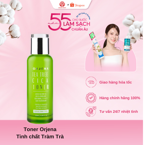 Toner Orjena Tràm Trà Rau Má Cân Bằng Da, Thấm Nhanh, Dịu Da, Giảm Mụn 120ML