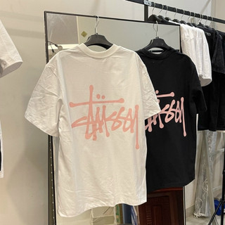 Áo Thun Stussy Basic Chữ Hồng Chất Vải Cotton
