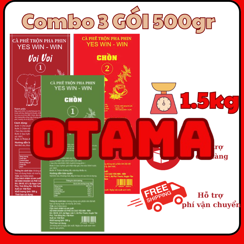 1.5kg CÀ PHÊ 3 GÓI CAFE VOI 1 VOI VÀNG CHỒN TRỘN CHUNG PHA PHIN ĐẬM VỊ CAFE CHỒN THƠM NỒNG VOI