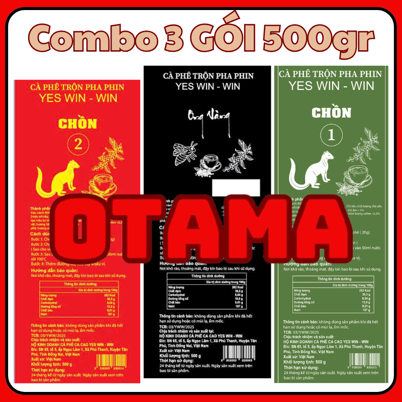 1.5kg CÀ PHÊ 3 GÓI CAFE CHỒN VOI VÀNG ONG VÀNG TRỘN CHUNG PHA PHIN ĐẬM VỊ CAFE CHỒN THƠM NỒNG