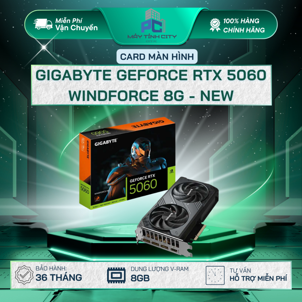 Card Màn Hình Gigabyte GeForce RTX 5060 WINDFORCE 8G - NEW
