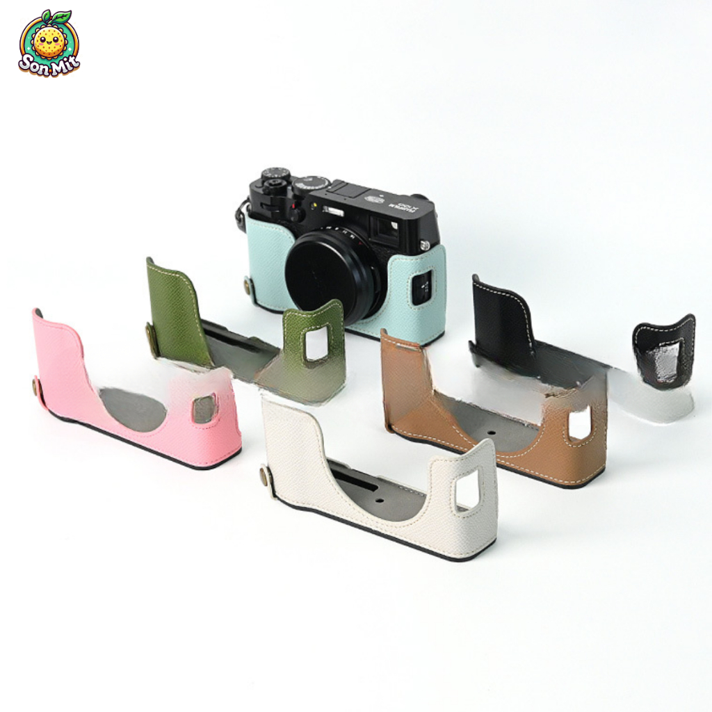 [Sẵn] Bao da halfcase Fujifilm 𝐗𝟏𝟎𝟎𝐕 - Vỏ Túi Máy Ảnh Handmade Da Vỏ Máy Ảnh Nửa Thân Cho Fujifilm X