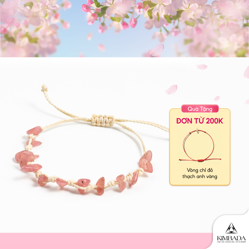 Vòng tay nữ handmade đá thạch anh tự nhiên Kimbada phụ kiện thời trang cao cấp thu hút may mắn