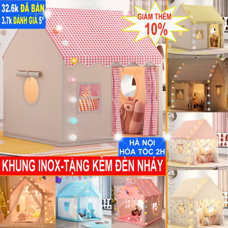 Lều cho bé, Lều công chúa lều hoàng tử - Hàng loại 1 cao cấp 🌟TẶNG KÈM ĐÈN TRANG TRÍ DÀI 3M🌟