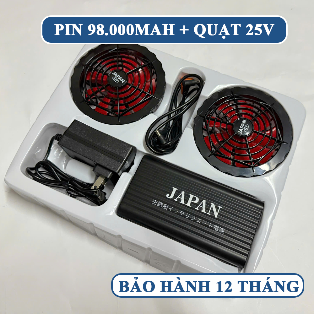 Bộ Phụ Kiện Áo Điều Hòa Nhật Bản New 2026 Dung Lượng 98.000mAh, Quạt 25V Không Chổi Than Siêu Mạnh C