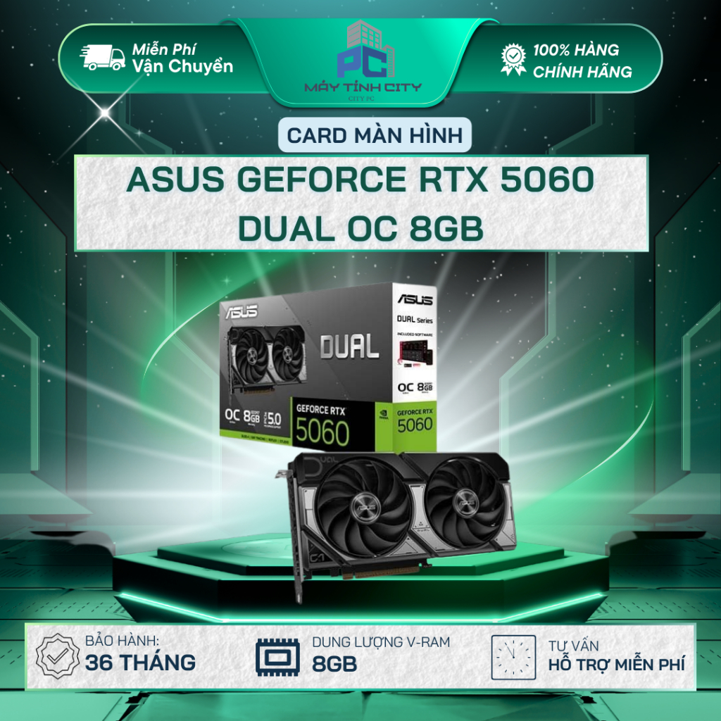 Card màn hình Asus GeForce RTX 5060 DUAL OC 8GB - NEW