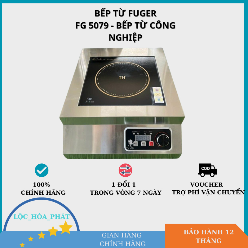 BẾP TỪ CÔNG NGHIỆP FUGER FG-5079 (5000W) - MẶT KÍNH GLASS CERAMIC CAO CẤP, SIÊU TỐC