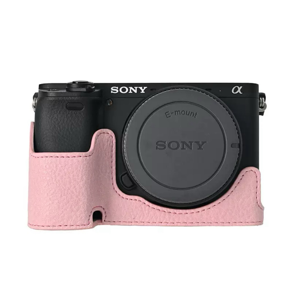 [ SẴN HCM ] BAO DA HALF CASE da PU Sony 𝐀𝟔𝟒𝟎𝟎 - Vỏ ốp Máy Ảnh