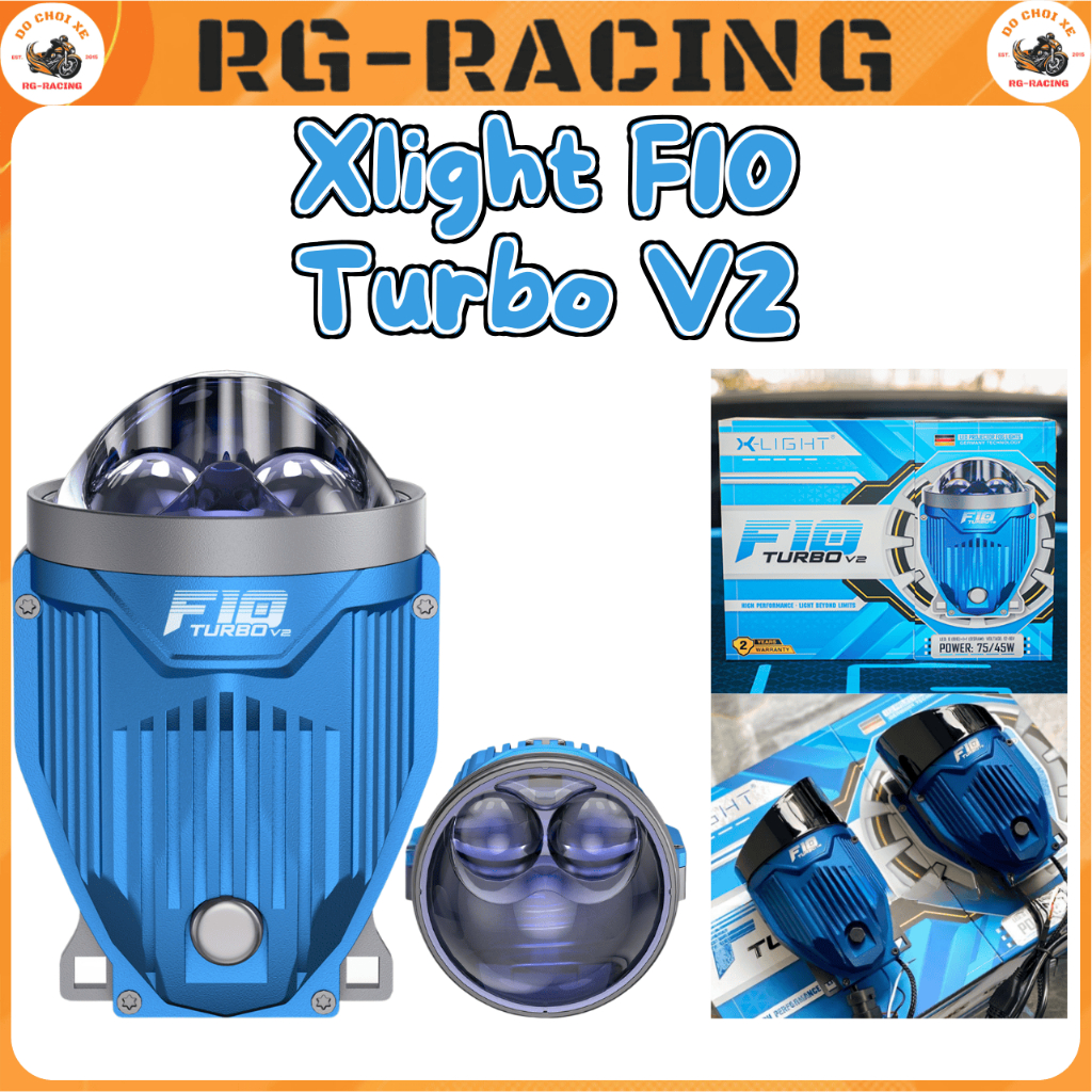 Đèn Bi Gầm Ô Tô Xlight F10 Turbo V2 Lens 3.0 Inch Công Suất 45W - 75W Nhiệt Màu 3000K/4300K/5500K