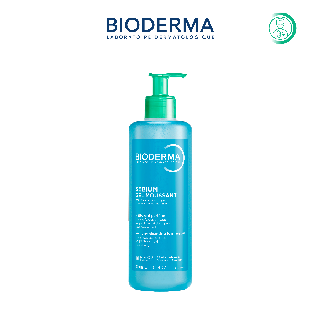 Gel rửa mặt tạo bọt, không chứa xà phòng Bioderma Sebium Gel Moussant - 400ml | BigBuy360 - bigbuy360.vn